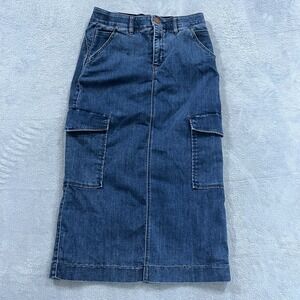 Democracy Skirt Womens 6 Maxi Denim‎ Pencil Ab Solution Boho Cargo Pockets Y2K